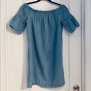 Madewell Off the Shoulder Chambray Dress S…